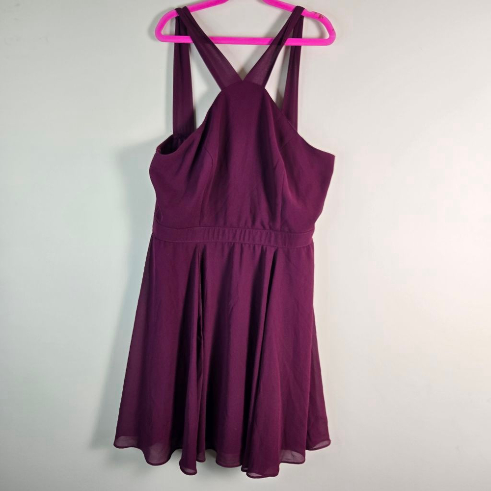 Women's Lulus Purple Halter Neck Mini Dress L